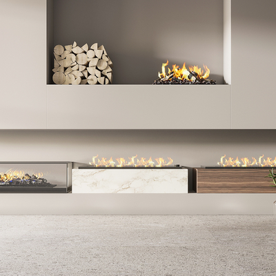  现代壁炉su模型 