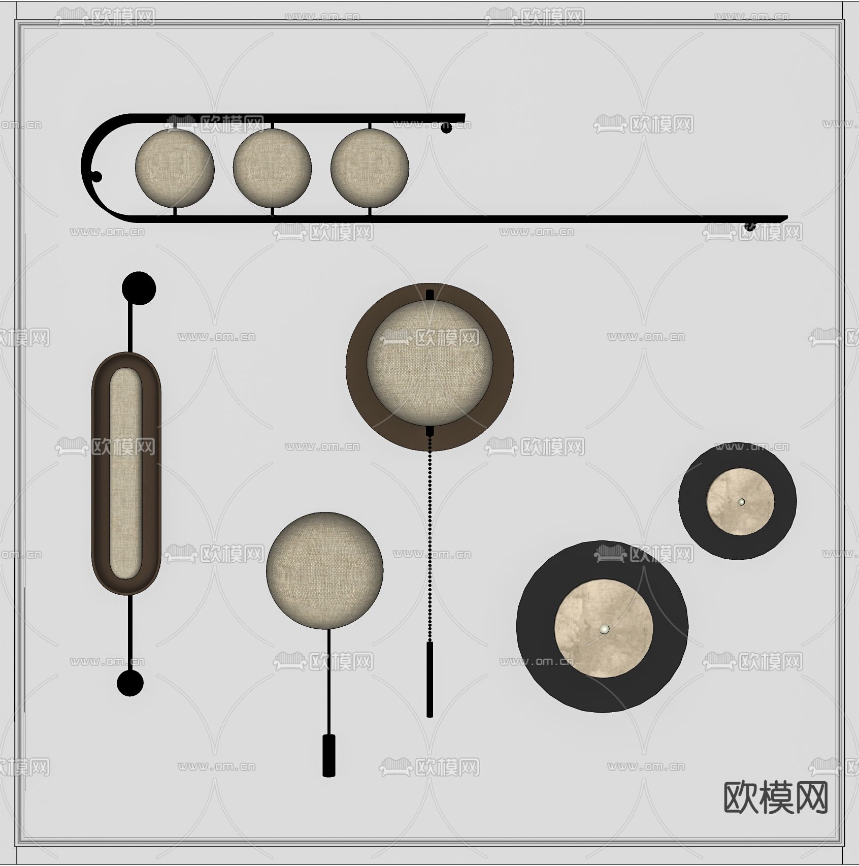现代壁灯su模型