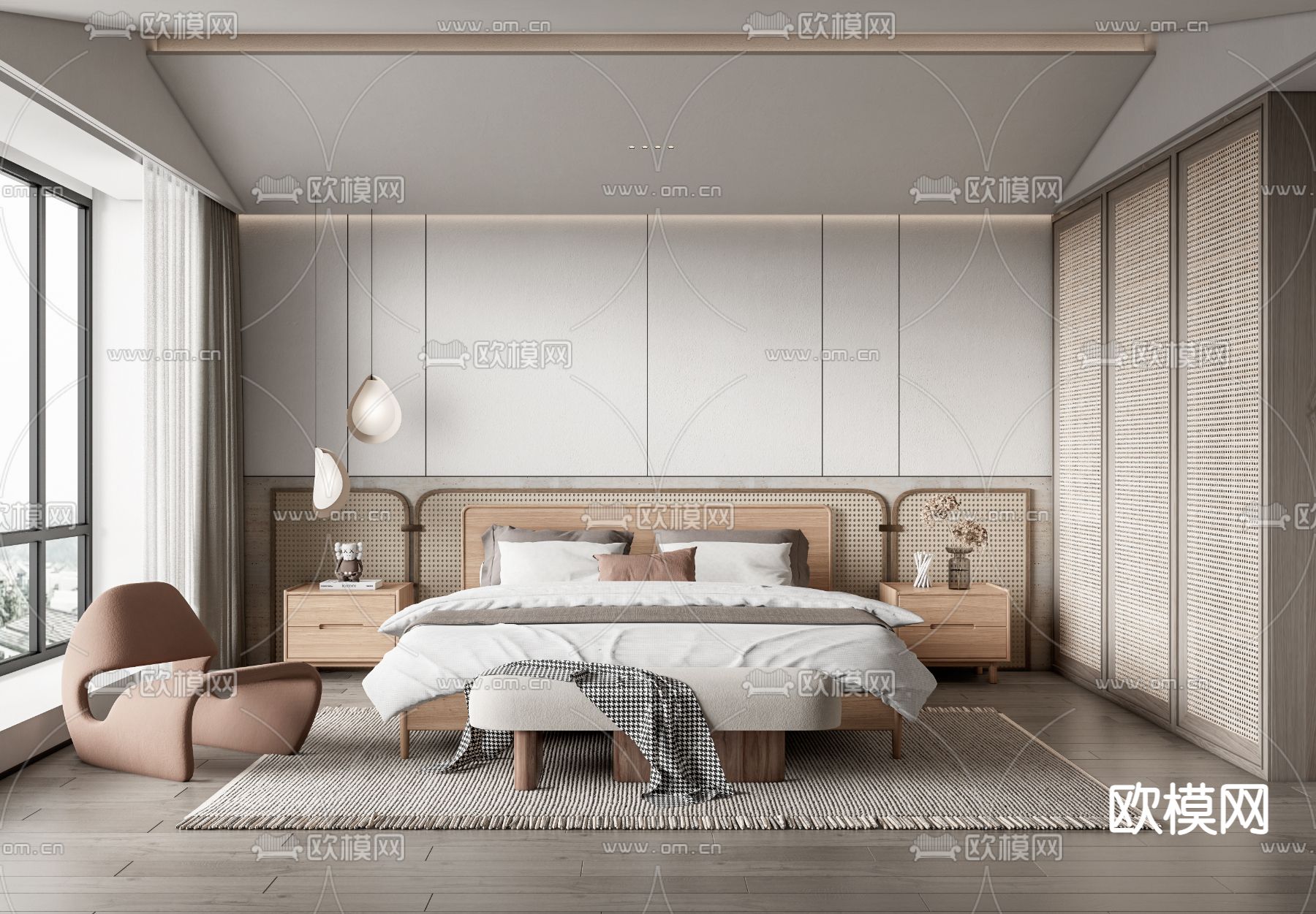 侘寂风卧室su模型