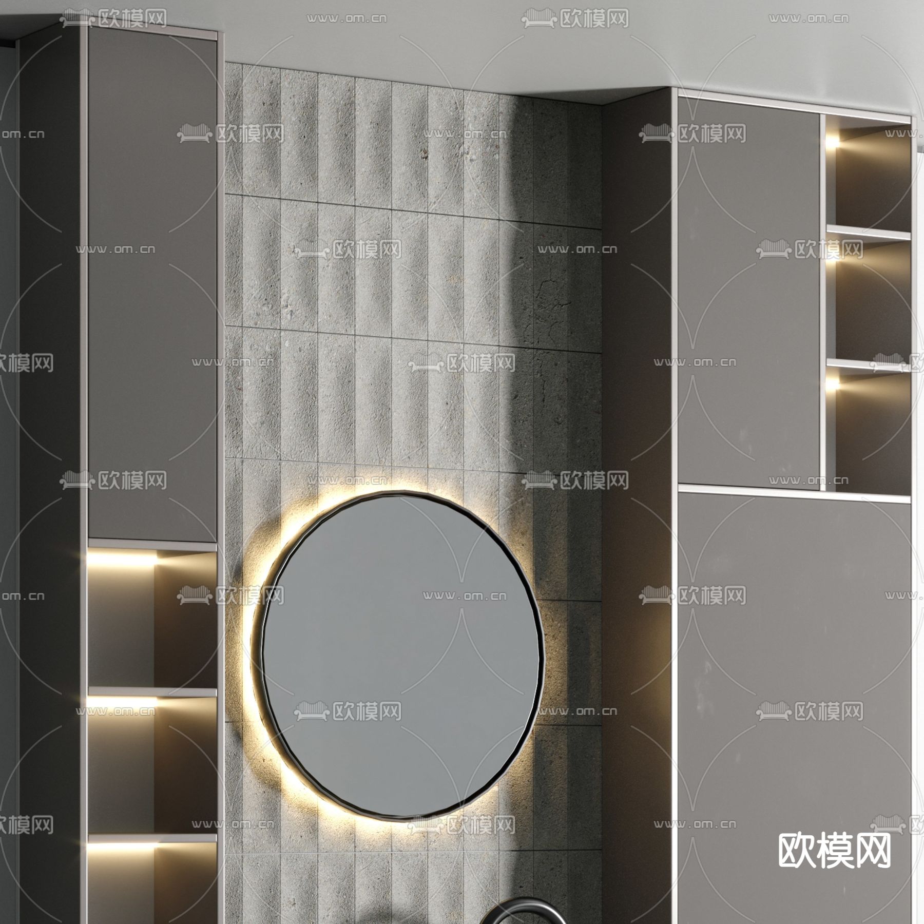现代立柱式洗手台3d模型