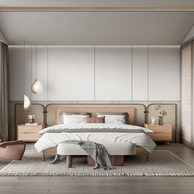 侘寂风卧室su模型