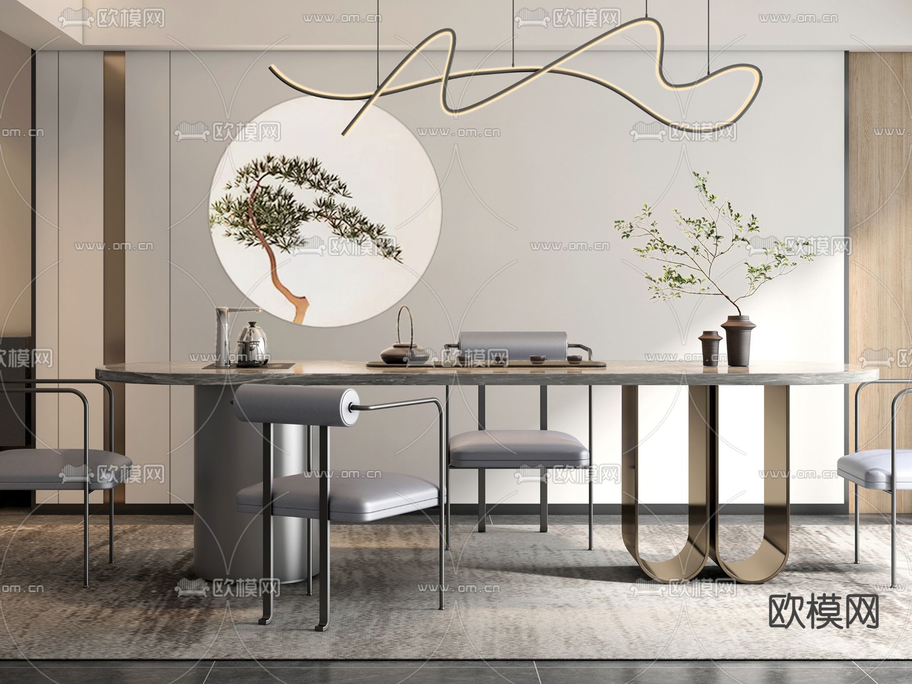 现代茶室3d模型下载（渲染图4）