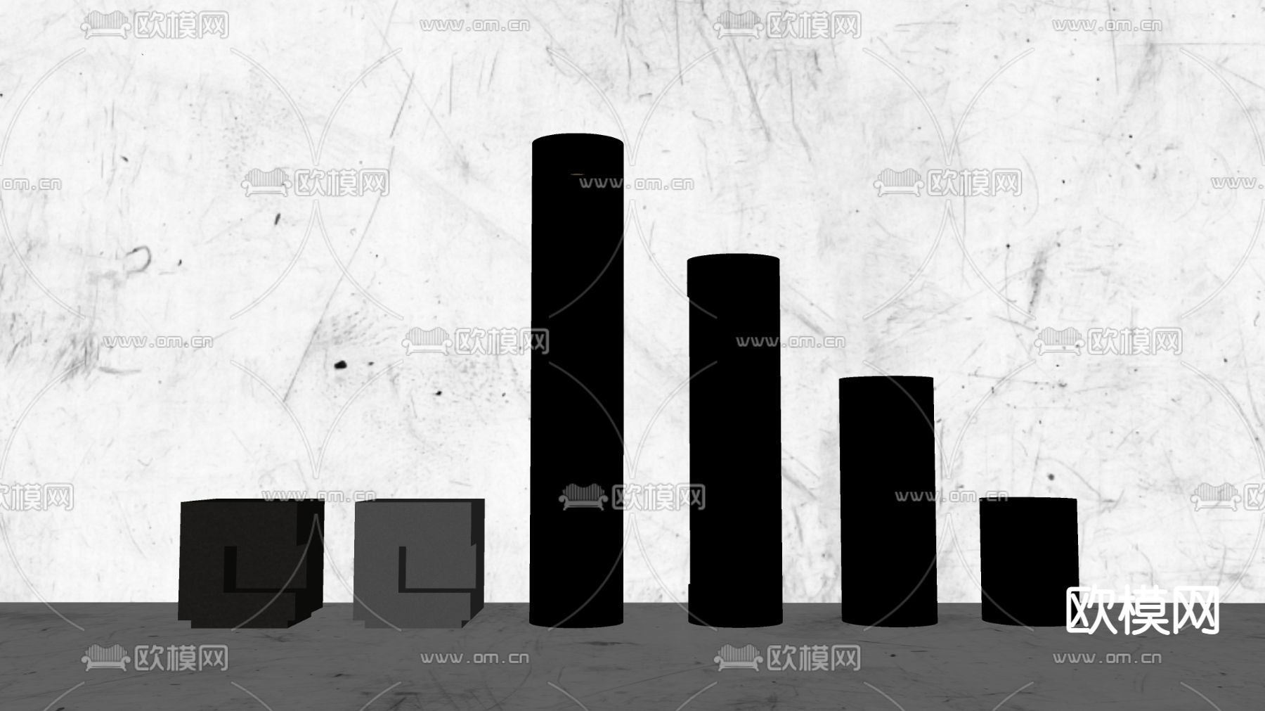 现代草坪灯su模型下载（渲染图2）