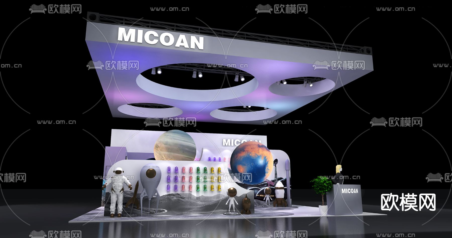 现代科技展厅免费3d模型下载（渲染图4）