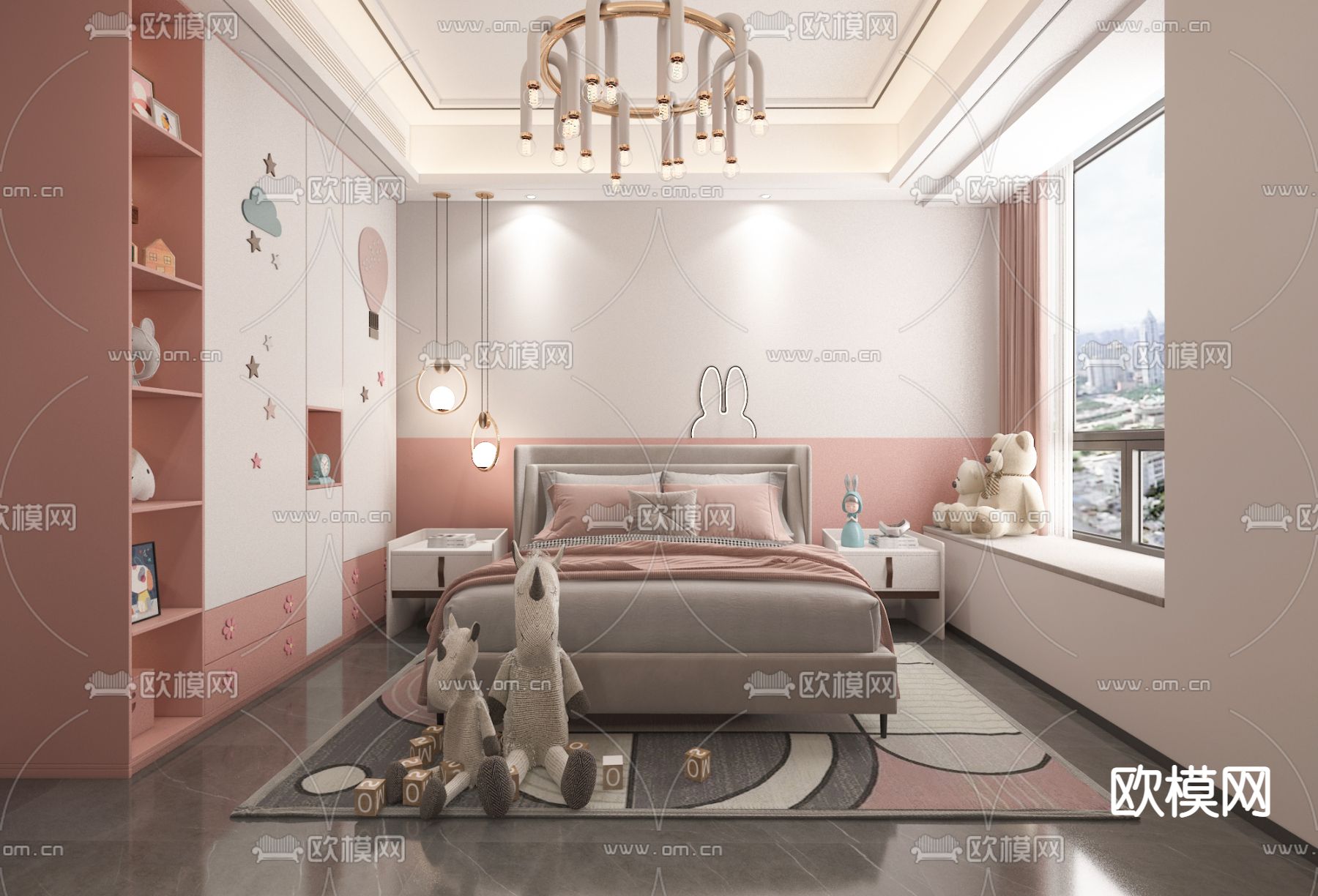 北欧儿童房免费3d模型下载