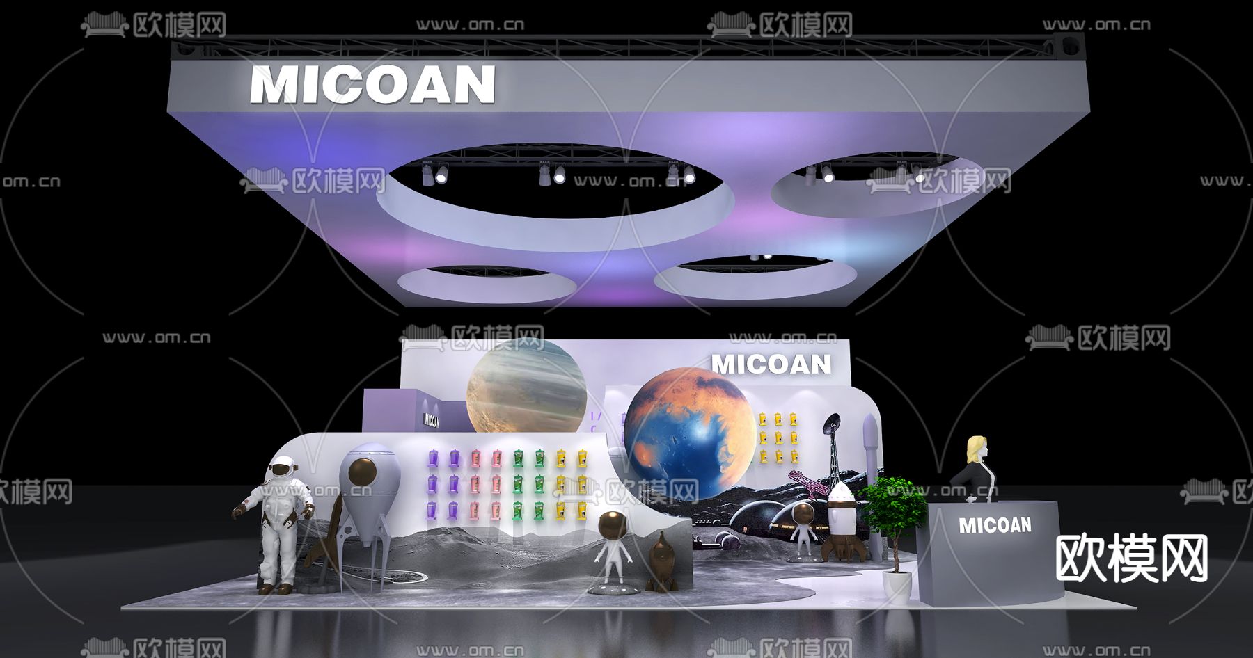 现代科技展厅免费3d模型下载（渲染图3）