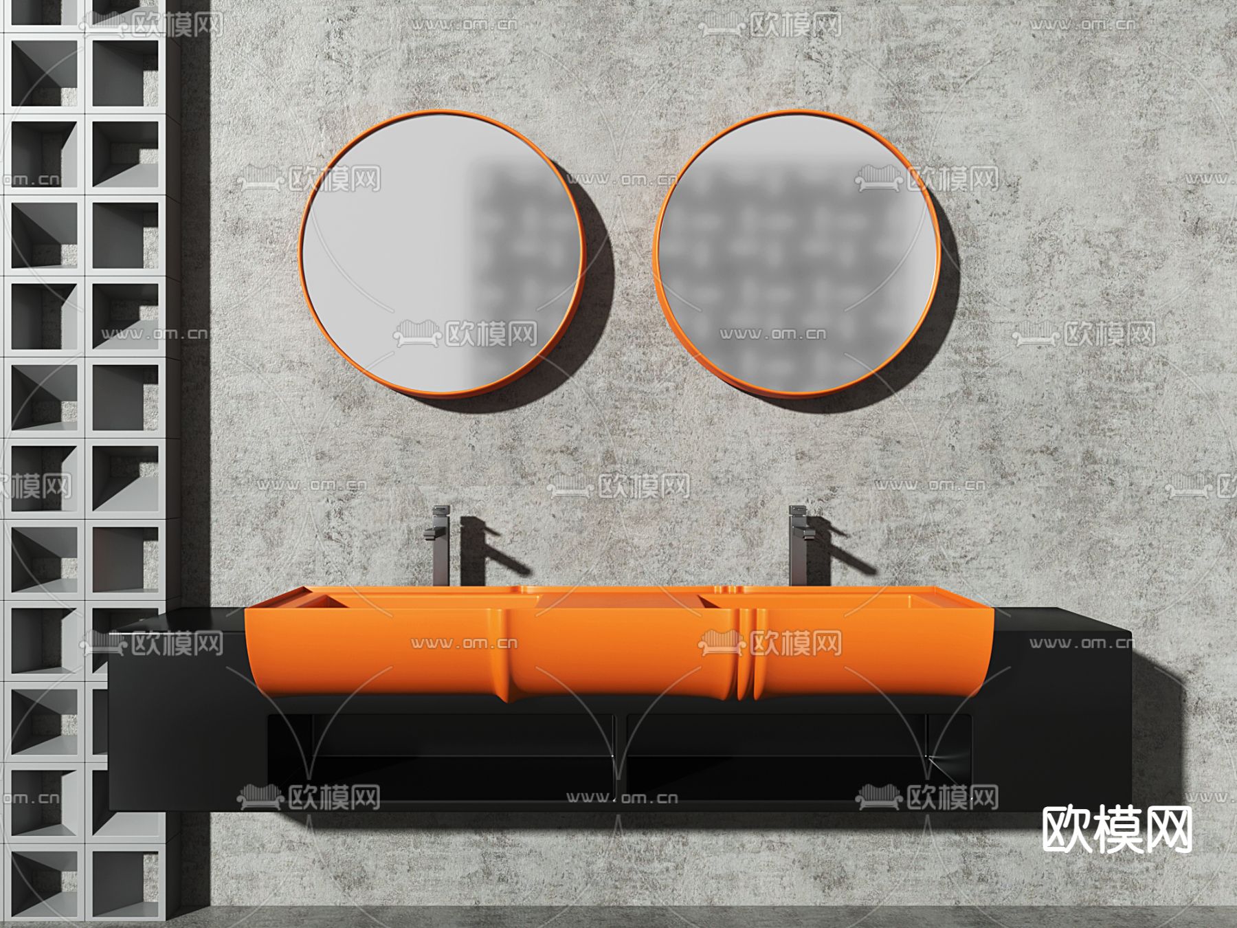 工业风洗手台3d模型下载（渲染图1）