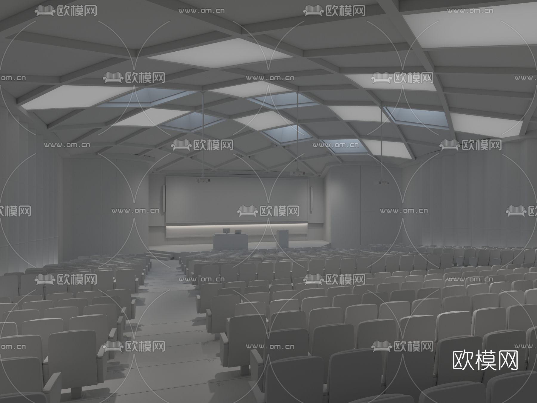 现代酒店会议室报告厅3d模型