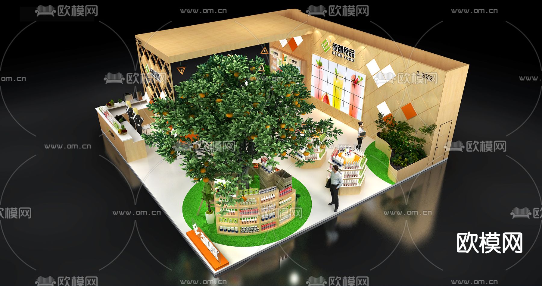 现代展厅免费3d模型下载（渲染图4）