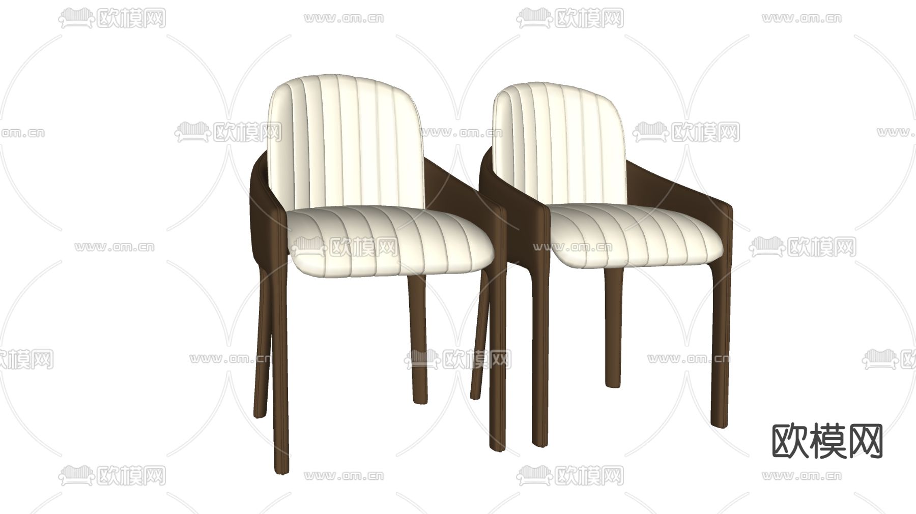 现代绒布单椅su模型