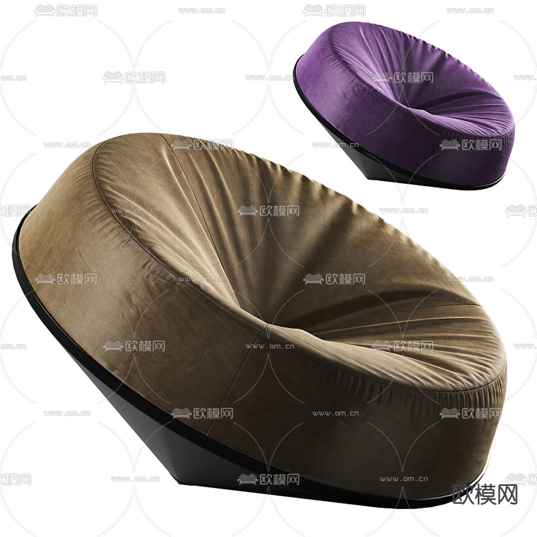 现代布艺懒人沙发3d模型下载（渲染图2）