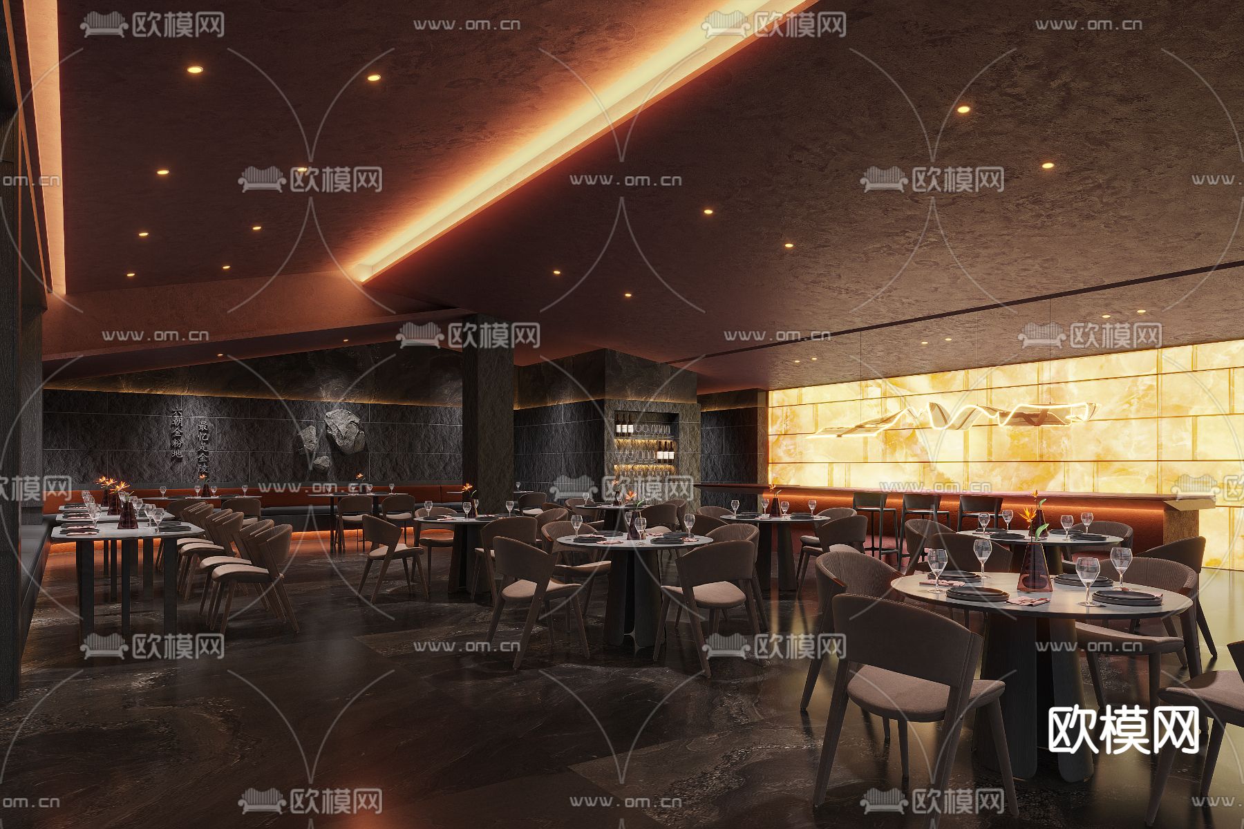 现代西餐厅3d模型