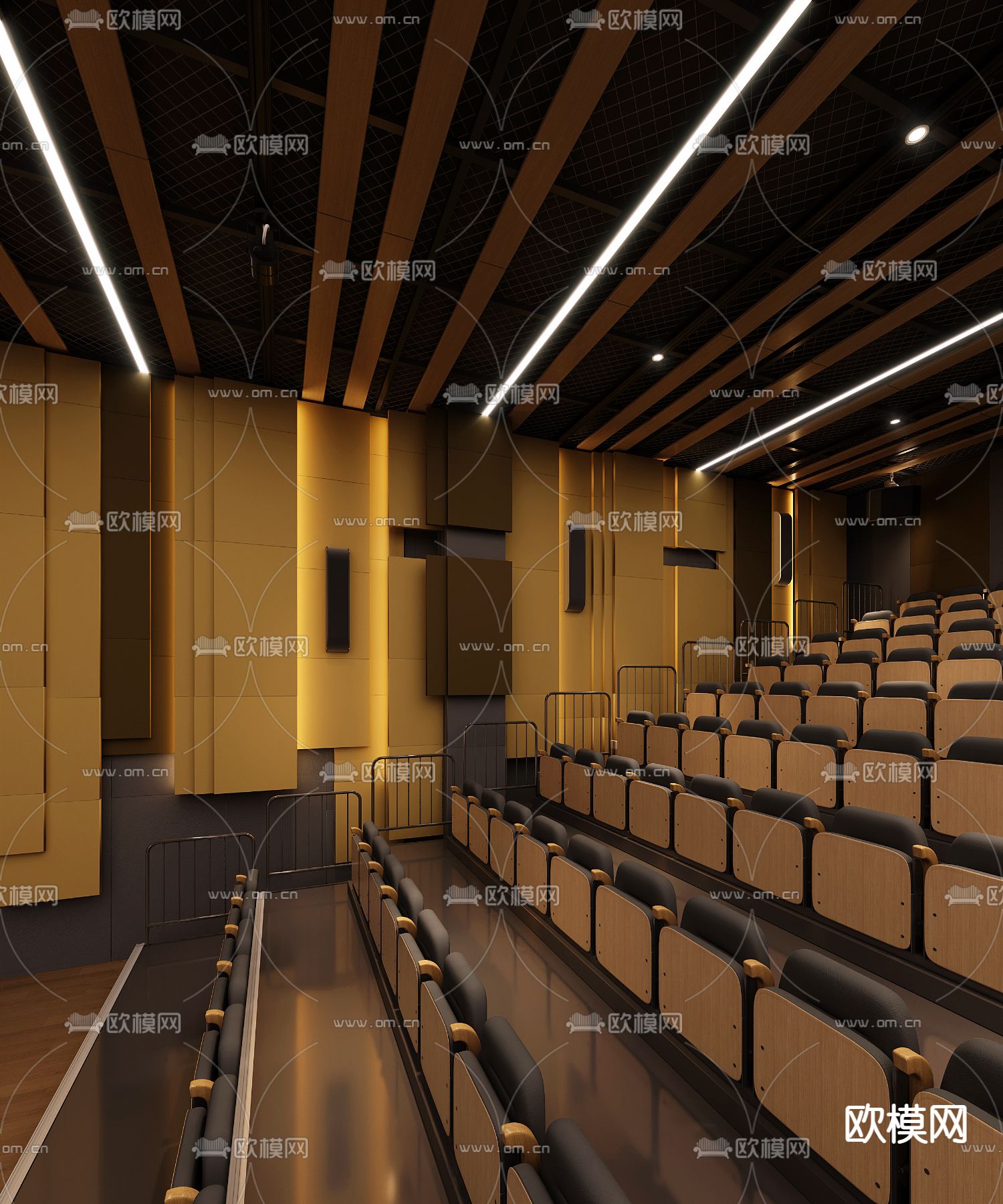 现代电影院放映厅3d模型