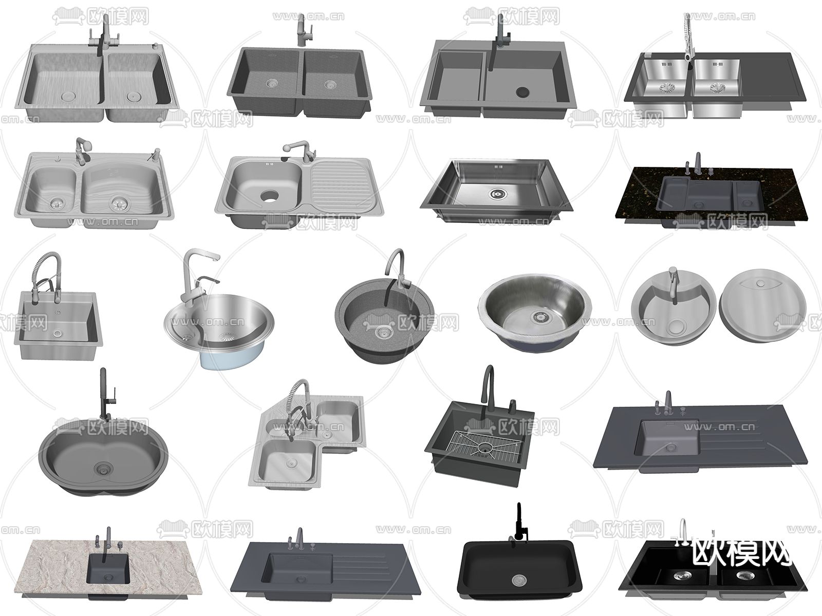 现代水槽su模型下载