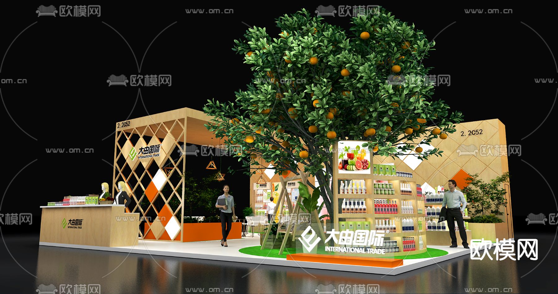 现代展厅免费3d模型下载（渲染图2）