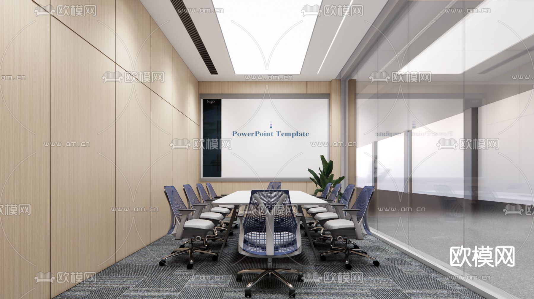 现代培训机构洽谈区su模型下载（渲染图3）