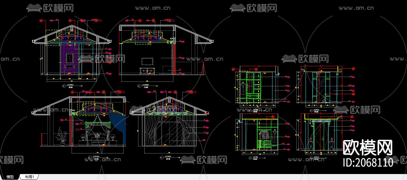 别墅大样CAD图下载（渲染图1）