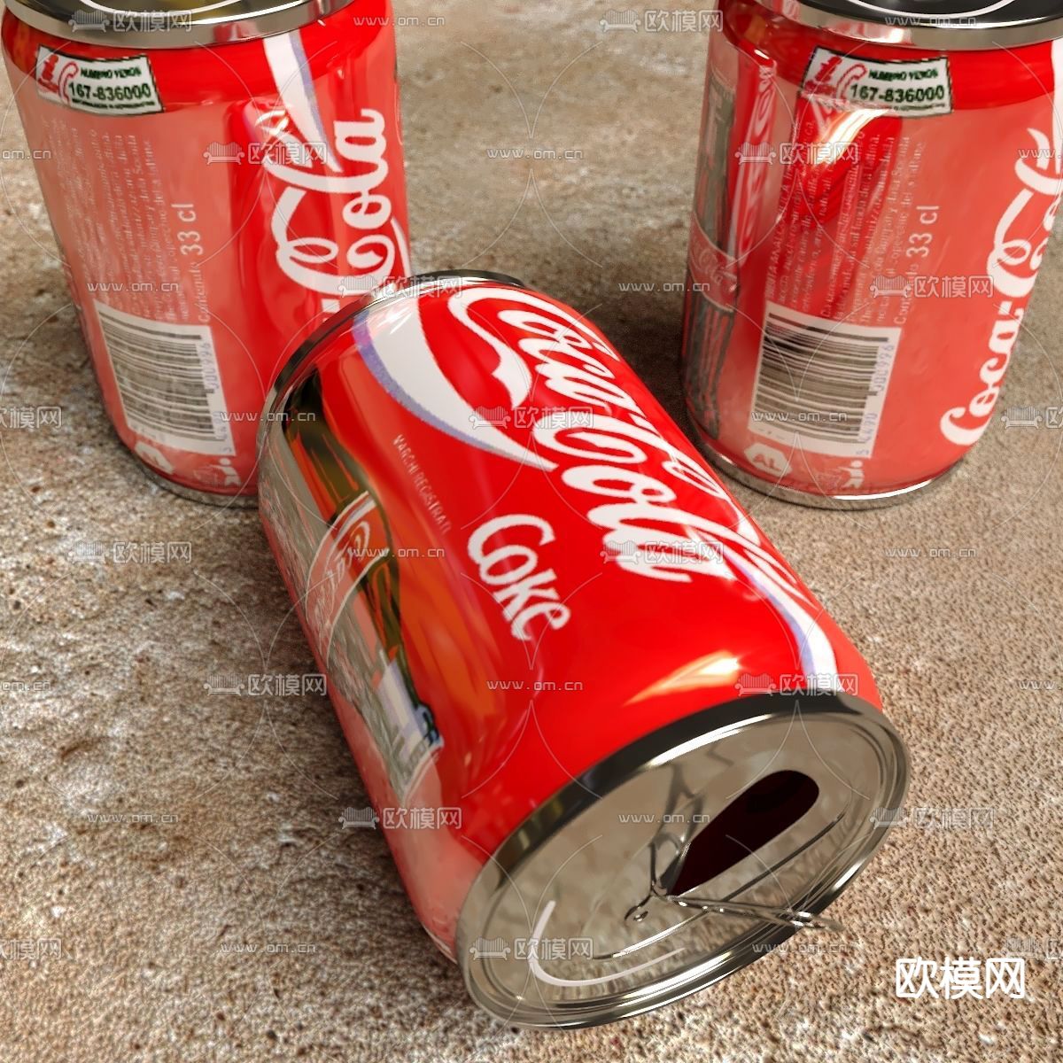 现代可口可乐易拉罐3d模型下载