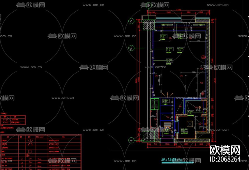 酒店大床房CAD施工图下载(渲染图4)