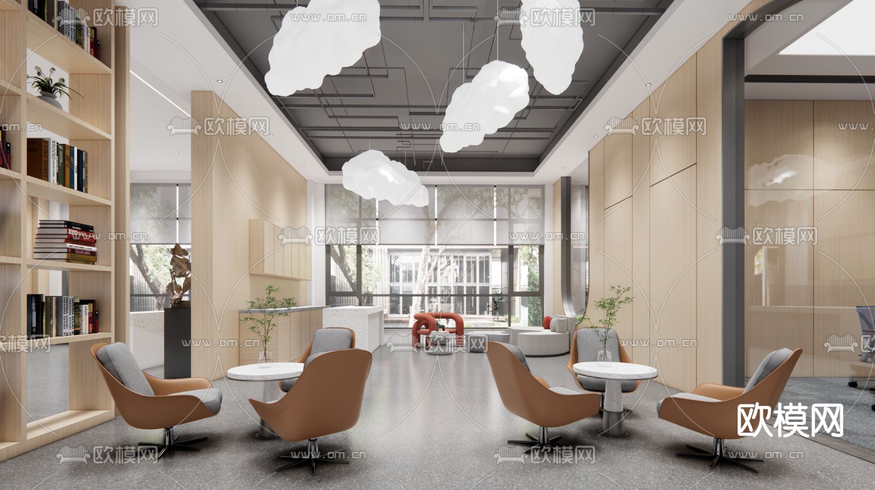 现代培训机构洽谈区su模型下载（渲染图1）