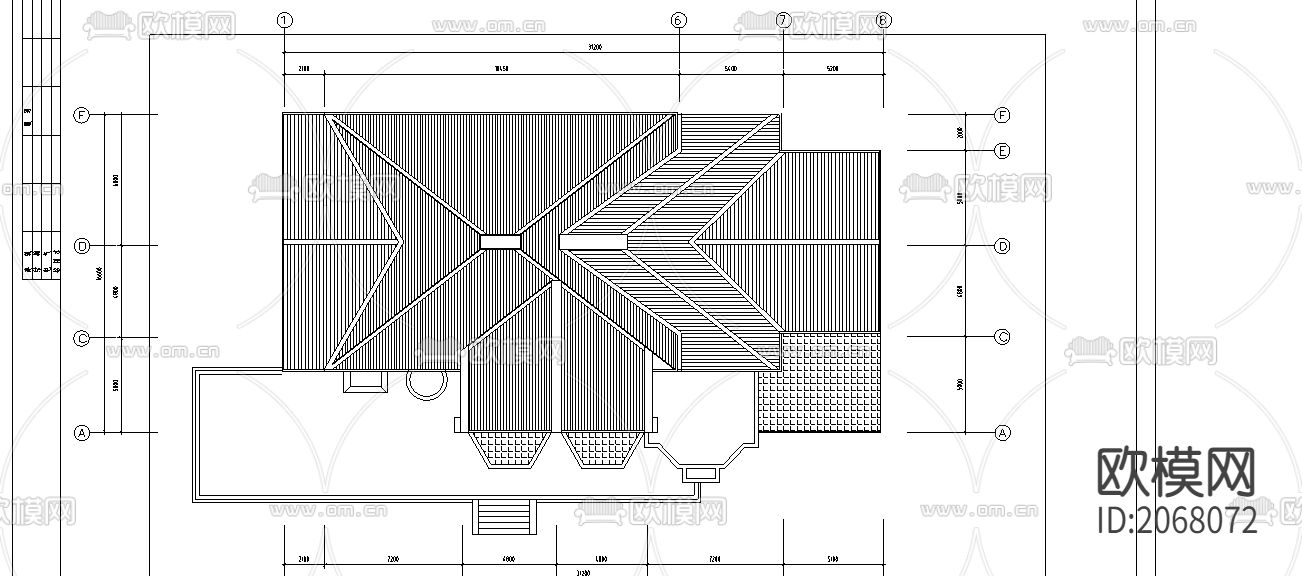 别墅商业情人堡建筑CAD图下载（渲染图4）