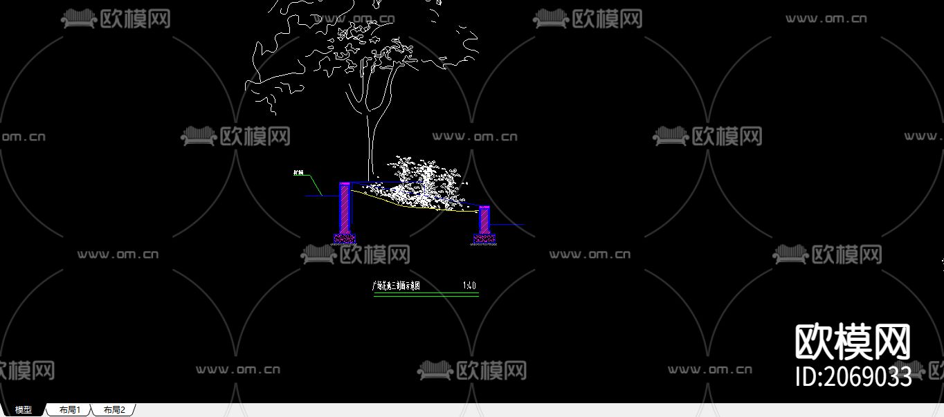 铺装CAD施工图下载（渲染图2）
