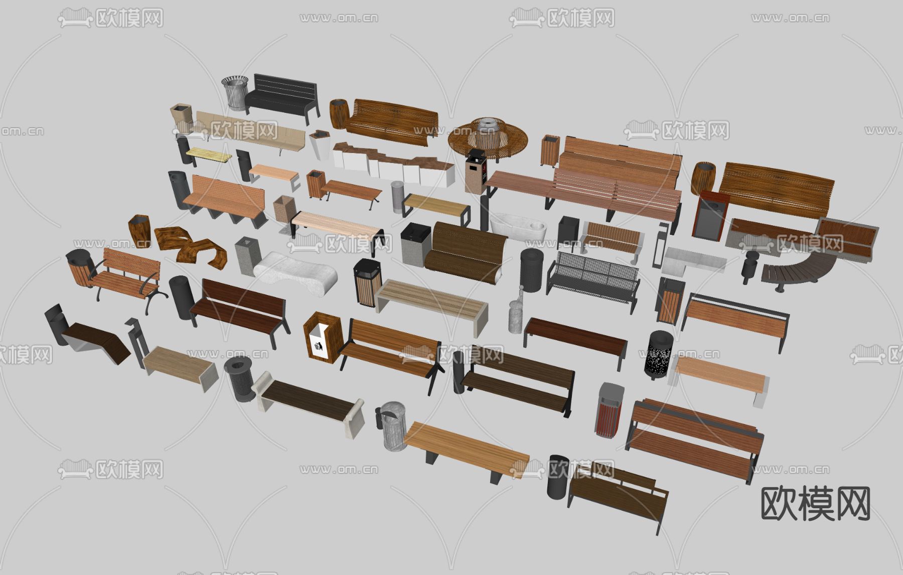 现代户外椅子su模型下载（渲染图2）