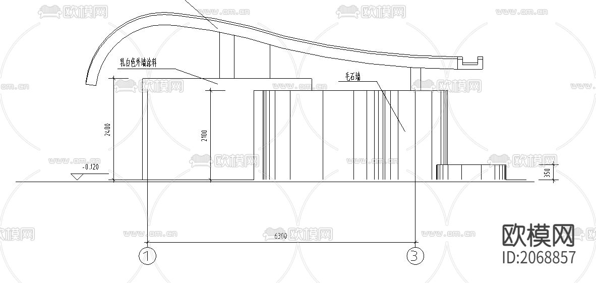 厕所平立剖CAD施工图下载（渲染图5）