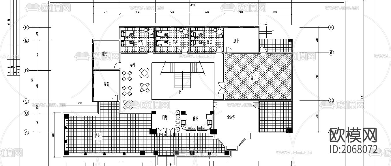 别墅商业情人堡建筑CAD图下载（渲染图1）