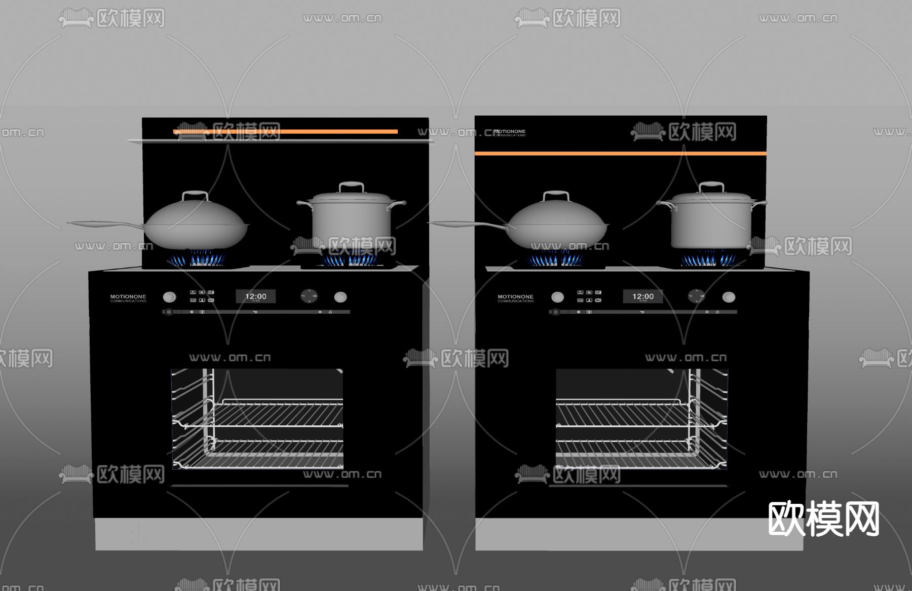 现代集成灶su模型下载（渲染图2）