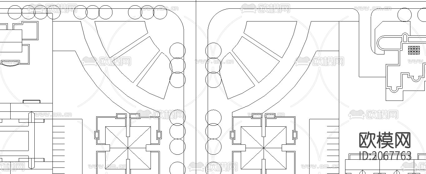 居住小区规划CAD平面图下载（渲染图3）