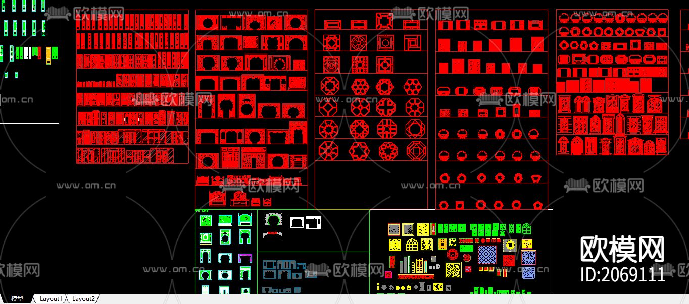 中式雕花CAD图库下载（渲染图2）