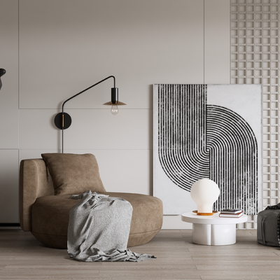  现代休闲沙发椅su模型 