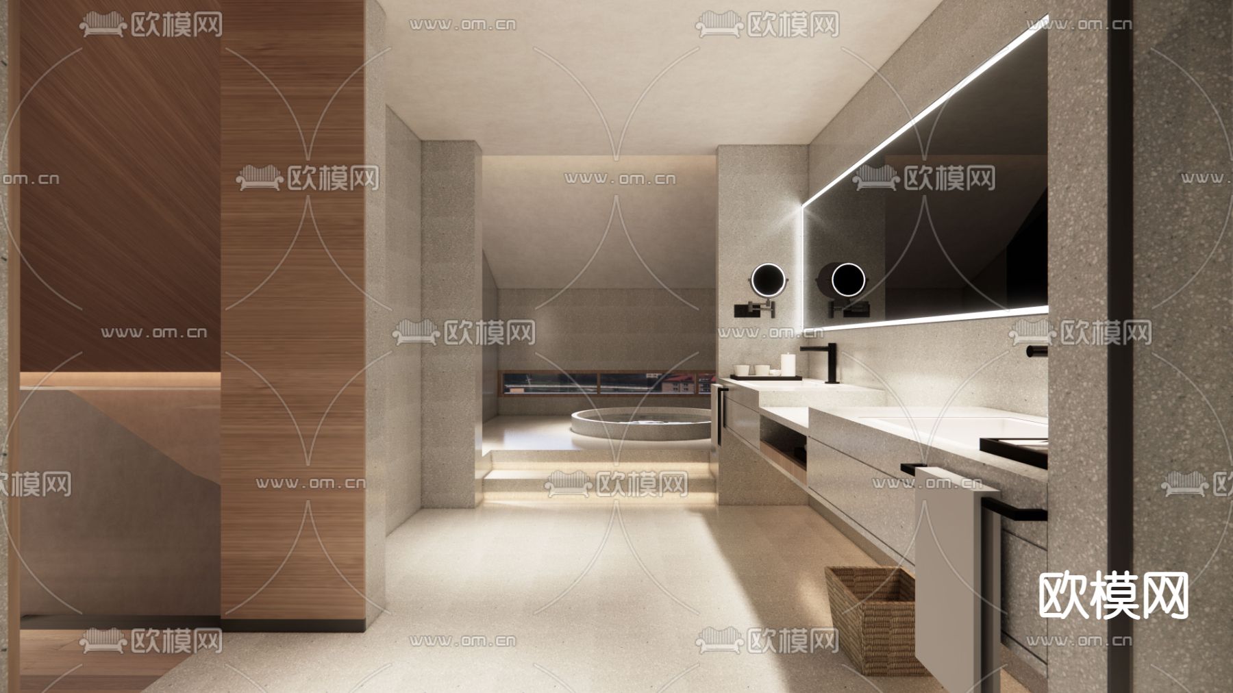 现代度假酒店客房su模型下载（渲染图3）