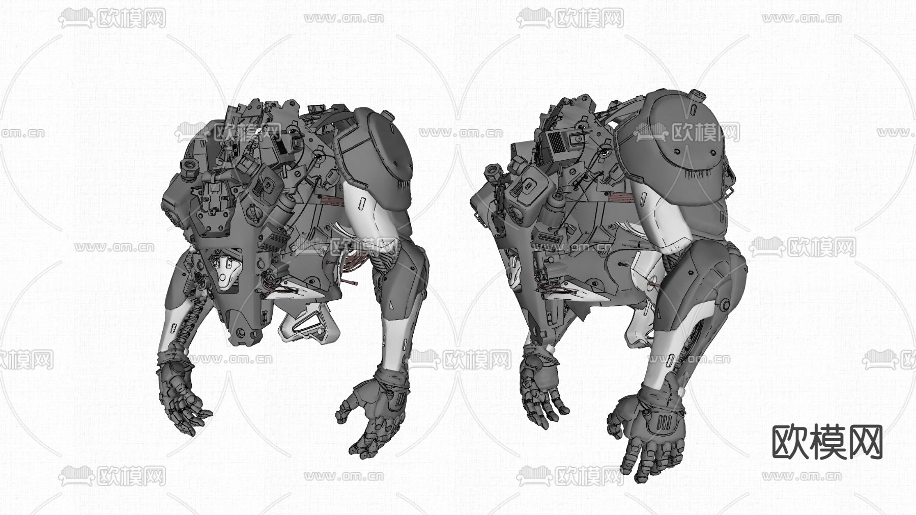 现代机械装甲su模型下载（渲染图4）