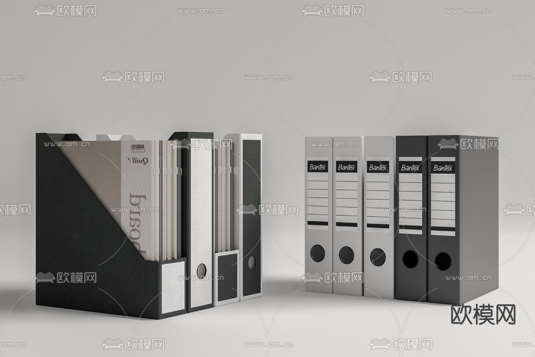 现代办公档案夹su模型下载（渲染图1）