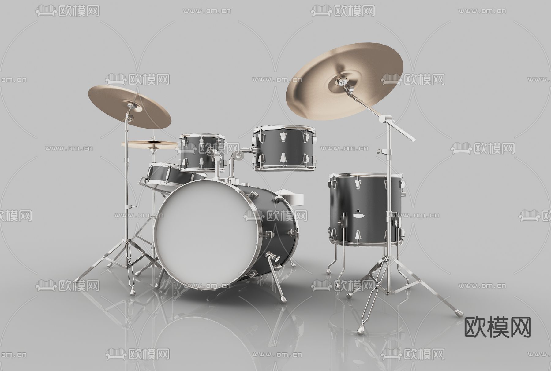 现代架子鼓3d模型下载