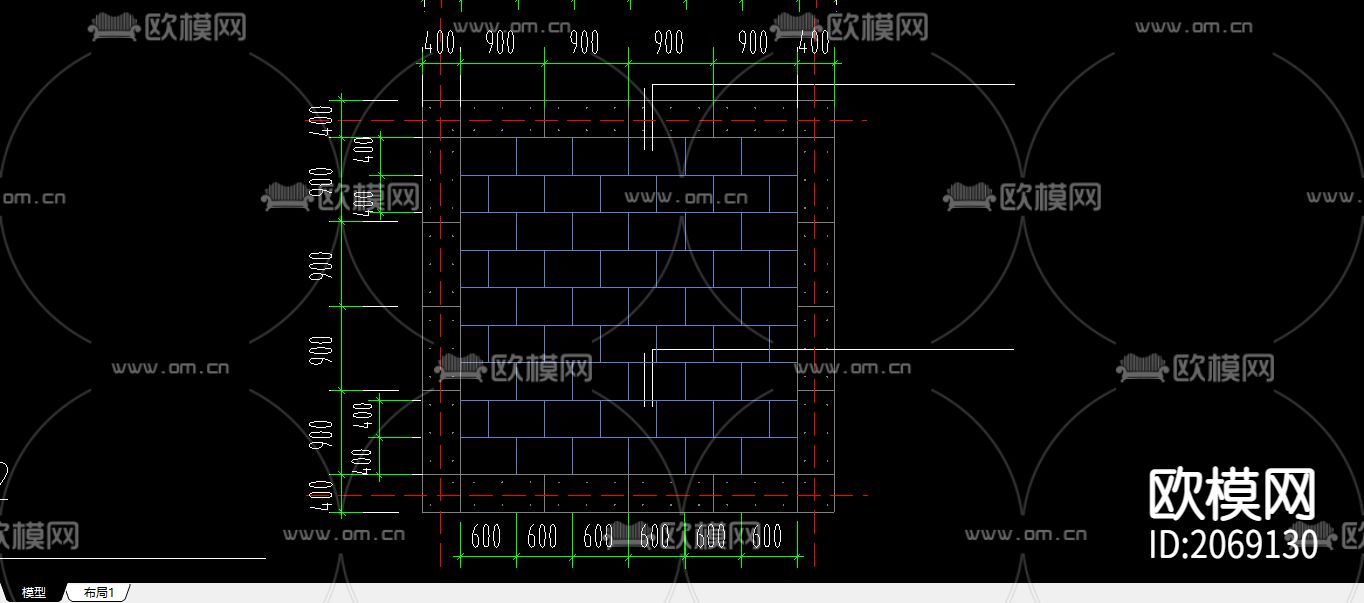 铺装样图CAD施工图下载（渲染图2）