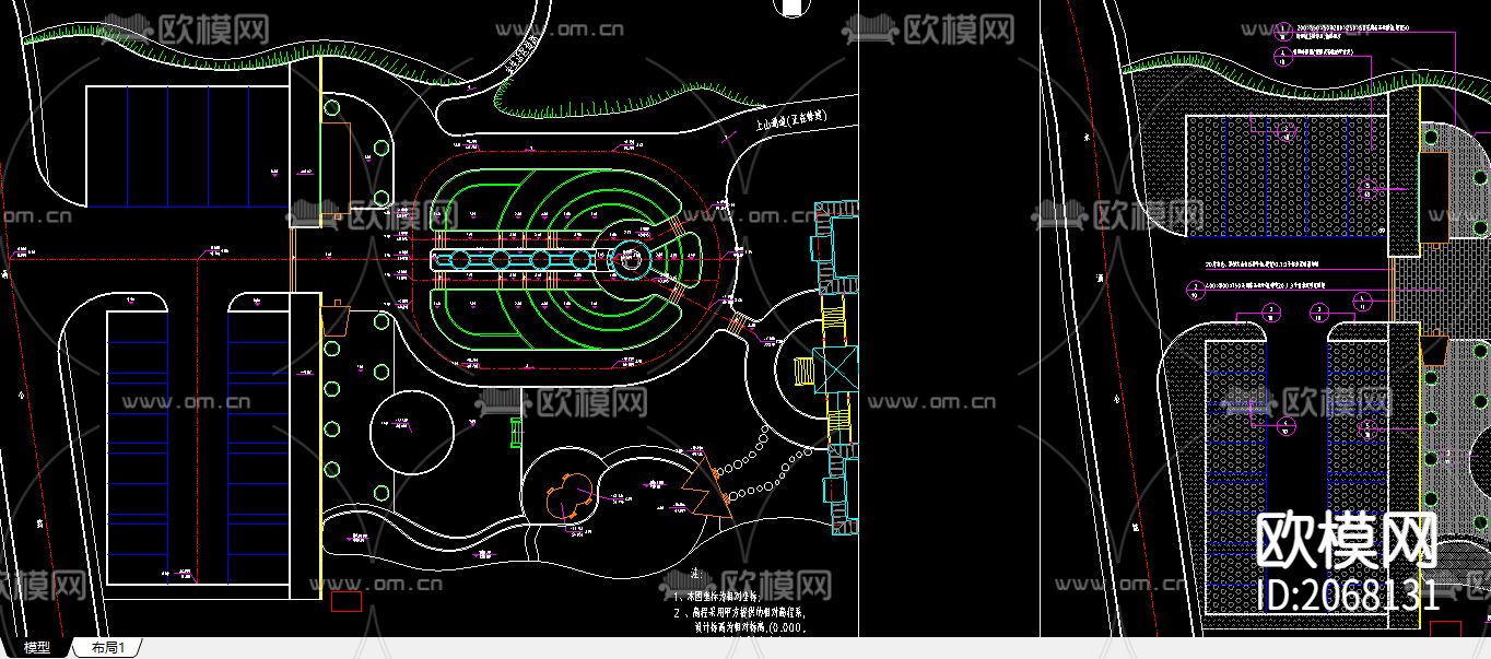 公园CAD施工图下载（渲染图1）