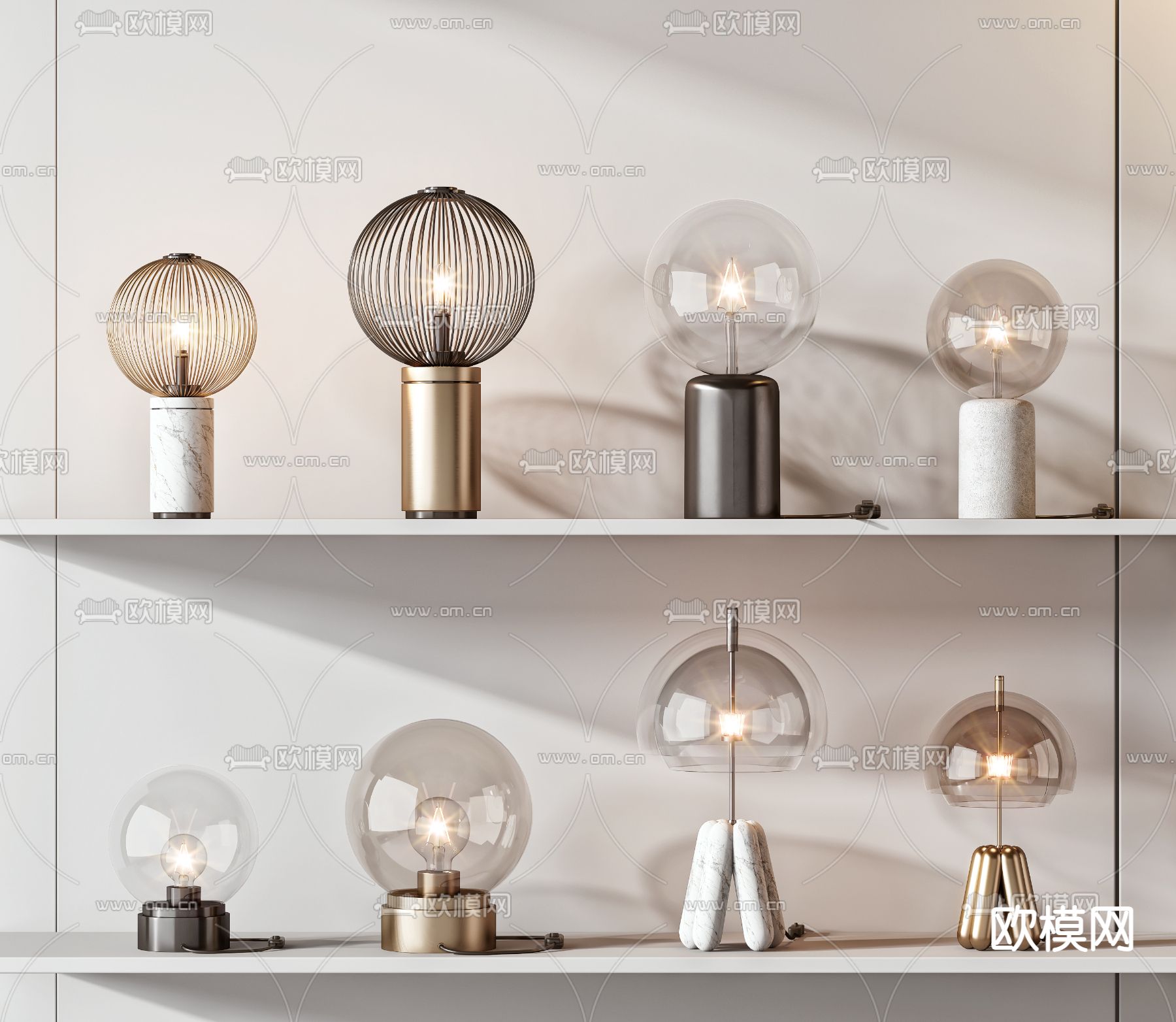 现代轻奢台灯3d模型下载