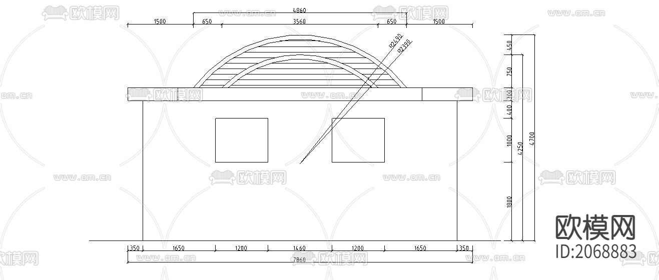 生态卫生间平立面CAD图下载（渲染图5）