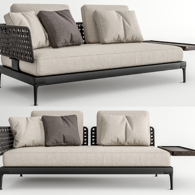  现代藤编休闲沙发su模型 