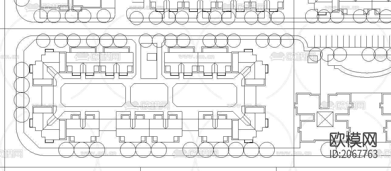居住小区规划CAD平面图下载（渲染图2）