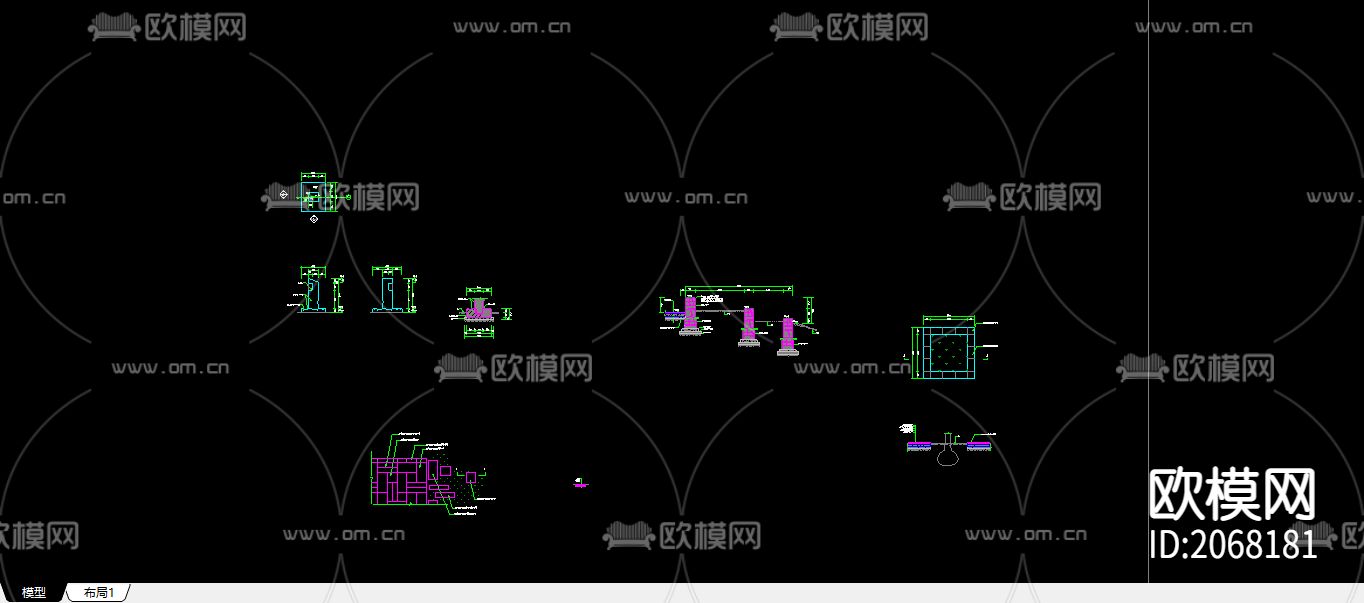 公园斗云锋CAD施工详图下载（渲染图1）