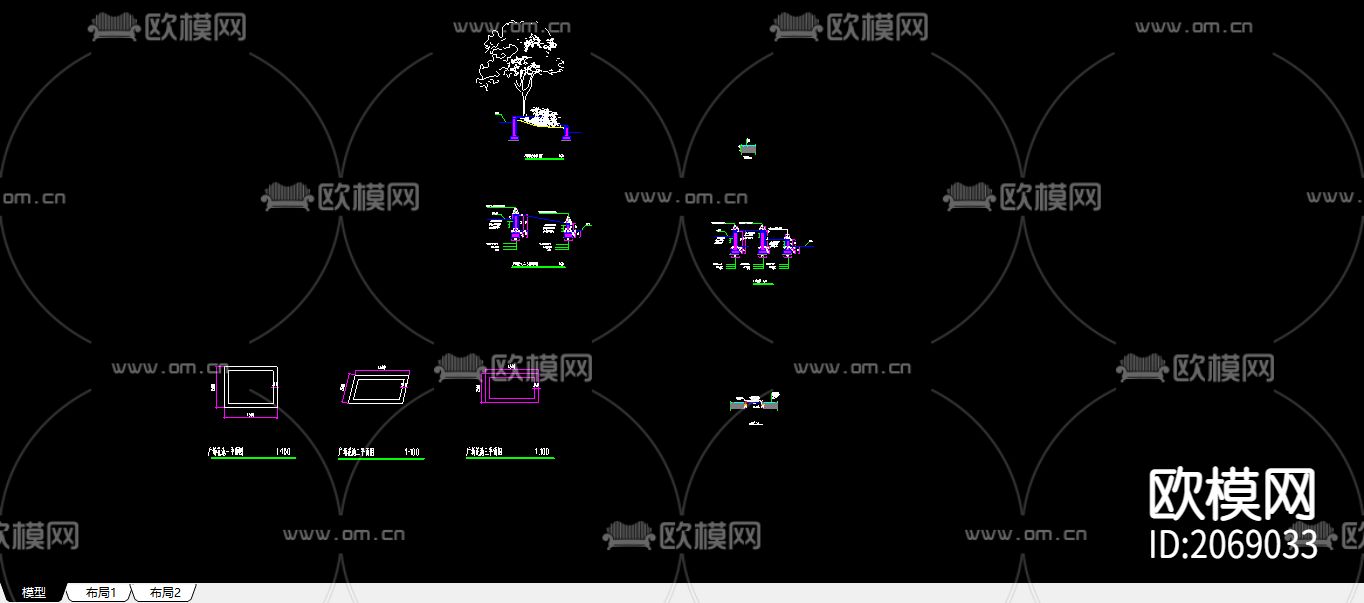 铺装CAD施工图下载（渲染图1）