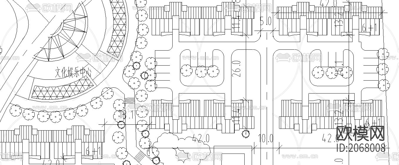 生活区CAD平面图下载（渲染图2）