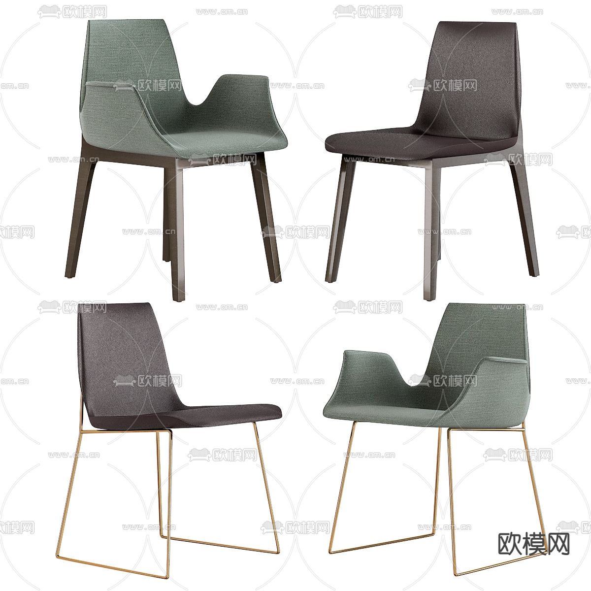 现代布艺单椅3d模型下载