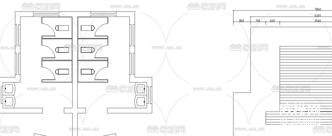 生态卫生间平立面CAD图下载（渲染图2）