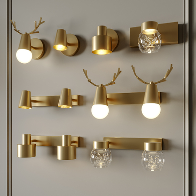  现代壁灯su模型 