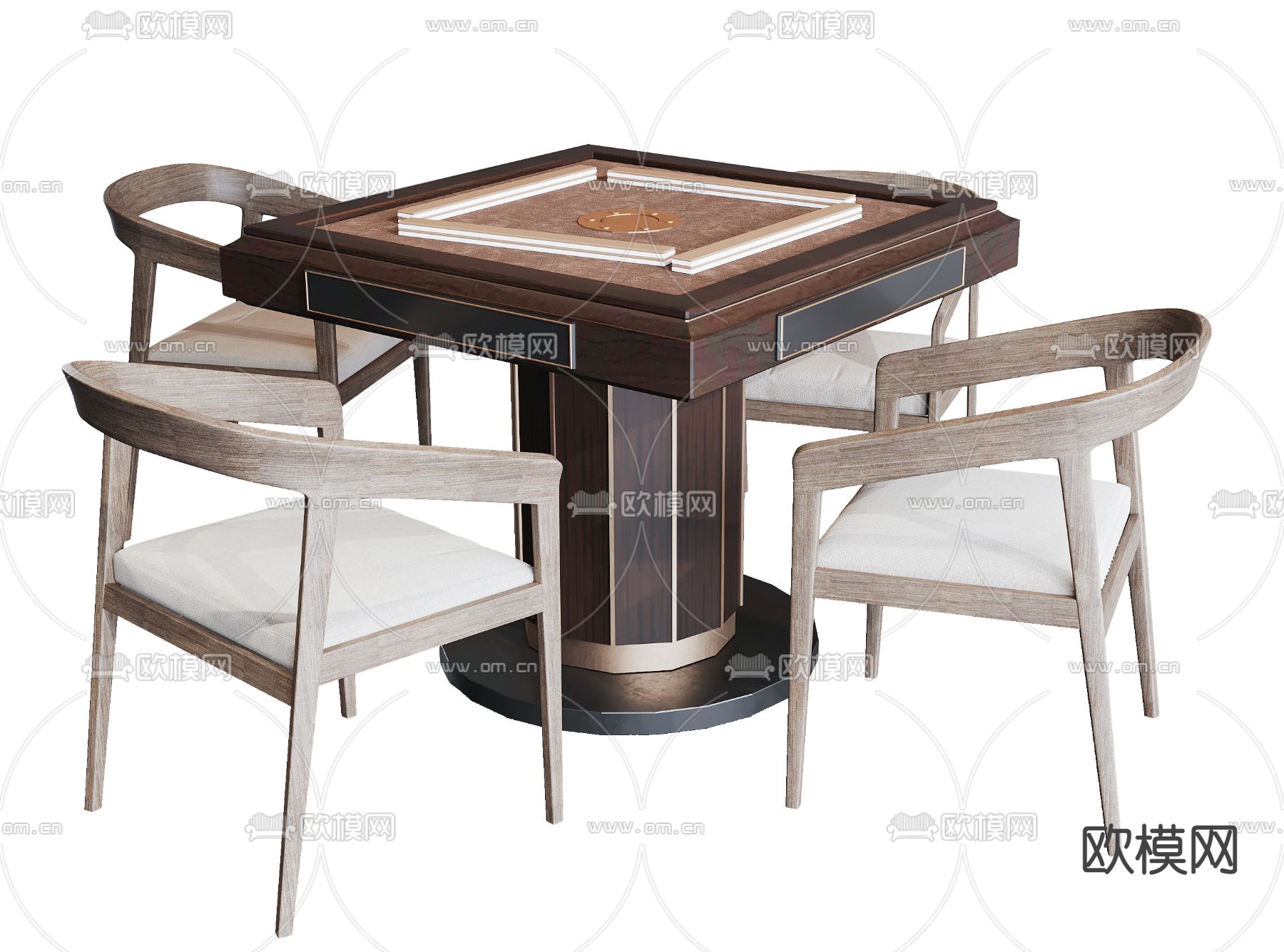 新中式麻将桌椅3d模型下载